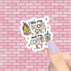 Books Spicy, Coffee Icy Sticker