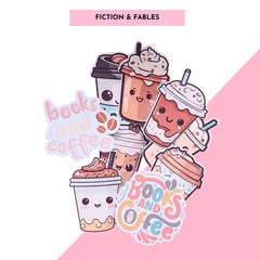 Cute Coffee and Books Sticker Bundle