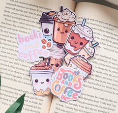 Cute Coffee and Books Sticker Bundle